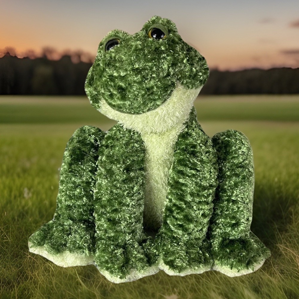 First & Main Froggle Woggle Frog Green Plush Rattles Weighted Shelf Sitter Cute
